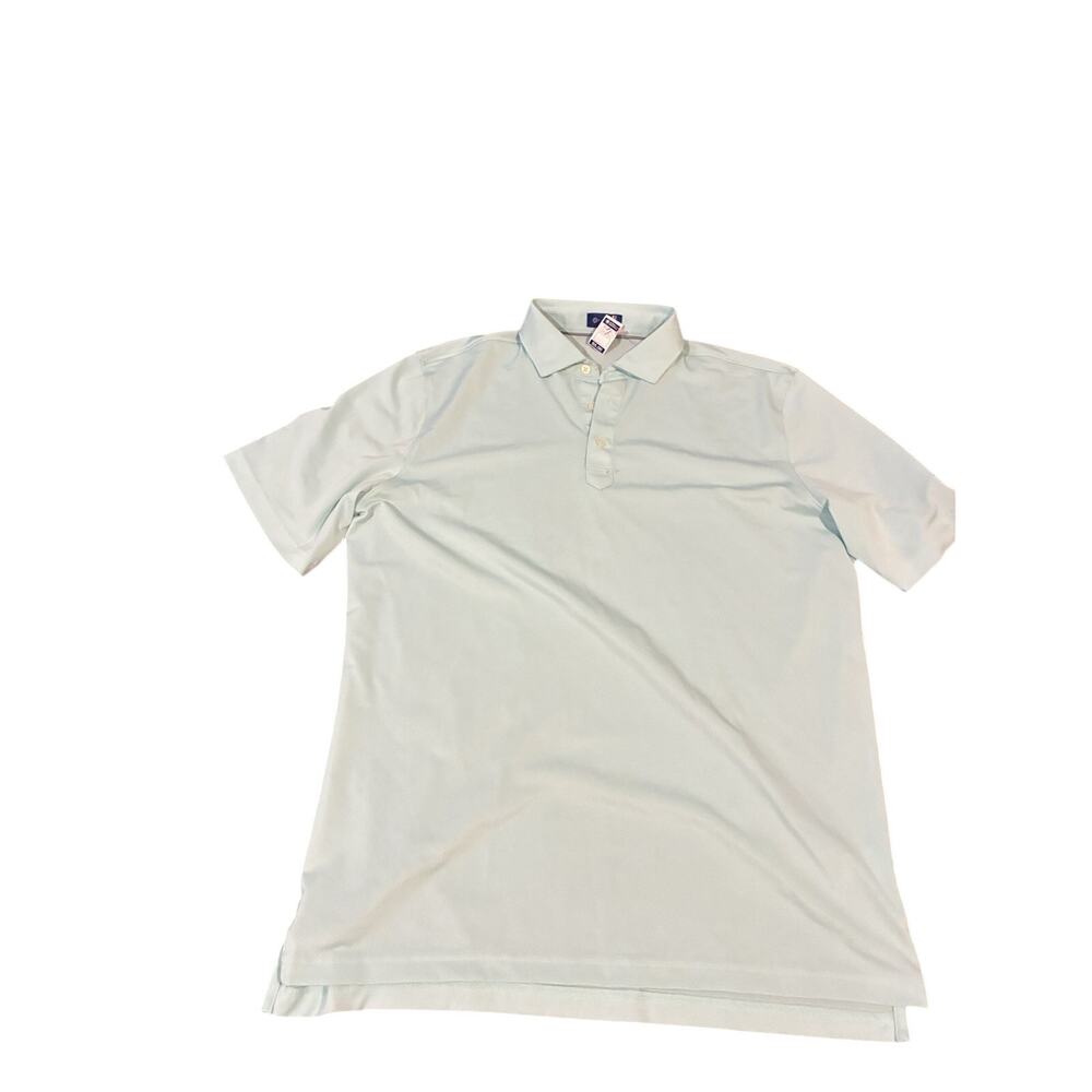 Stitch Polo Shirt Mens Large Blue Striped Golf Performance Lightweight
